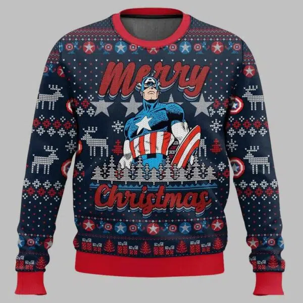 Captain American Ugly Christmas Sweater 1