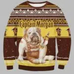 Captain Morgan Bulldog Ugly Christmas Sweater