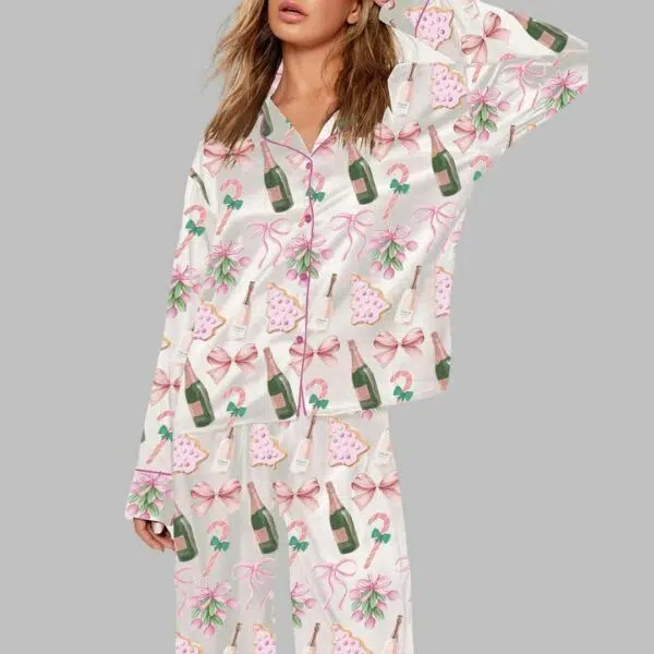 Champagne Christmas Tree Pajama Set 1