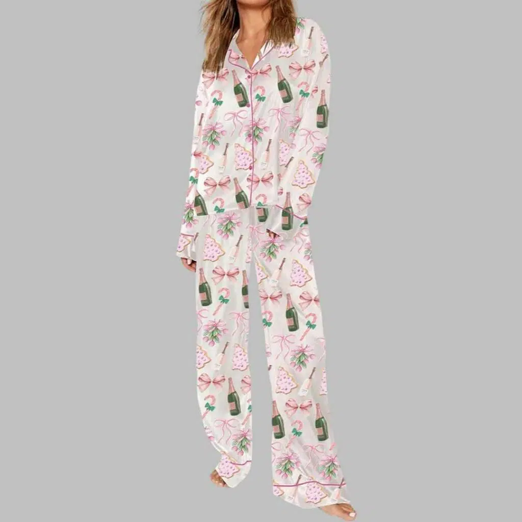 Champagne Christmas Tree Pajama Set 3