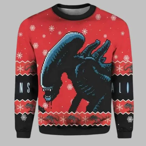 Christmas Alien Xenomorph Ugly Christmas Sweater 1