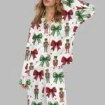 Christmas Glitter Nutcracker Satin Pajama Set