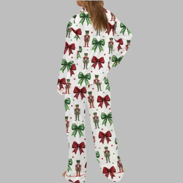 Christmas Glitter Nutcracker Satin Pajama Set 4