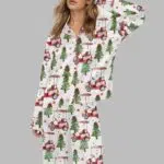 Christmas Golf Cart Satin Pajama Set