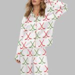 Christmas Ice Hockey Satin Pajama Set