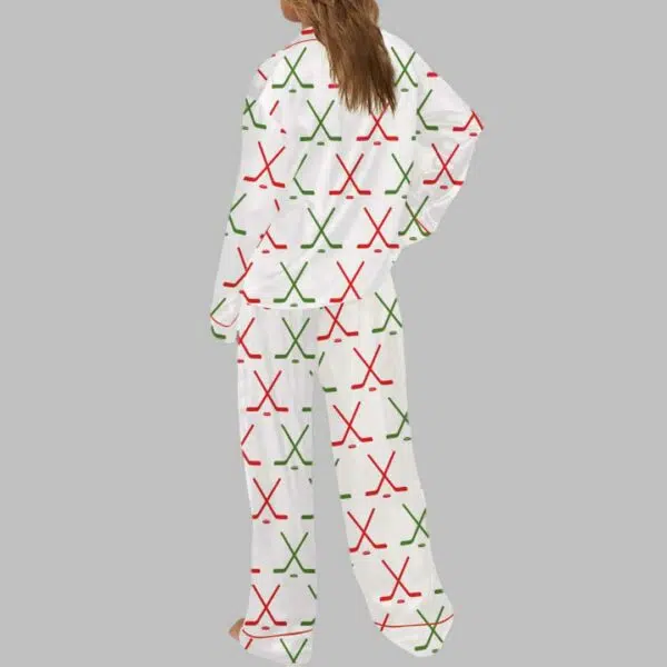 Christmas Ice Hockey Satin Pajama Set 4