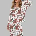 Christmas Moo Deng Satin Pajama Set