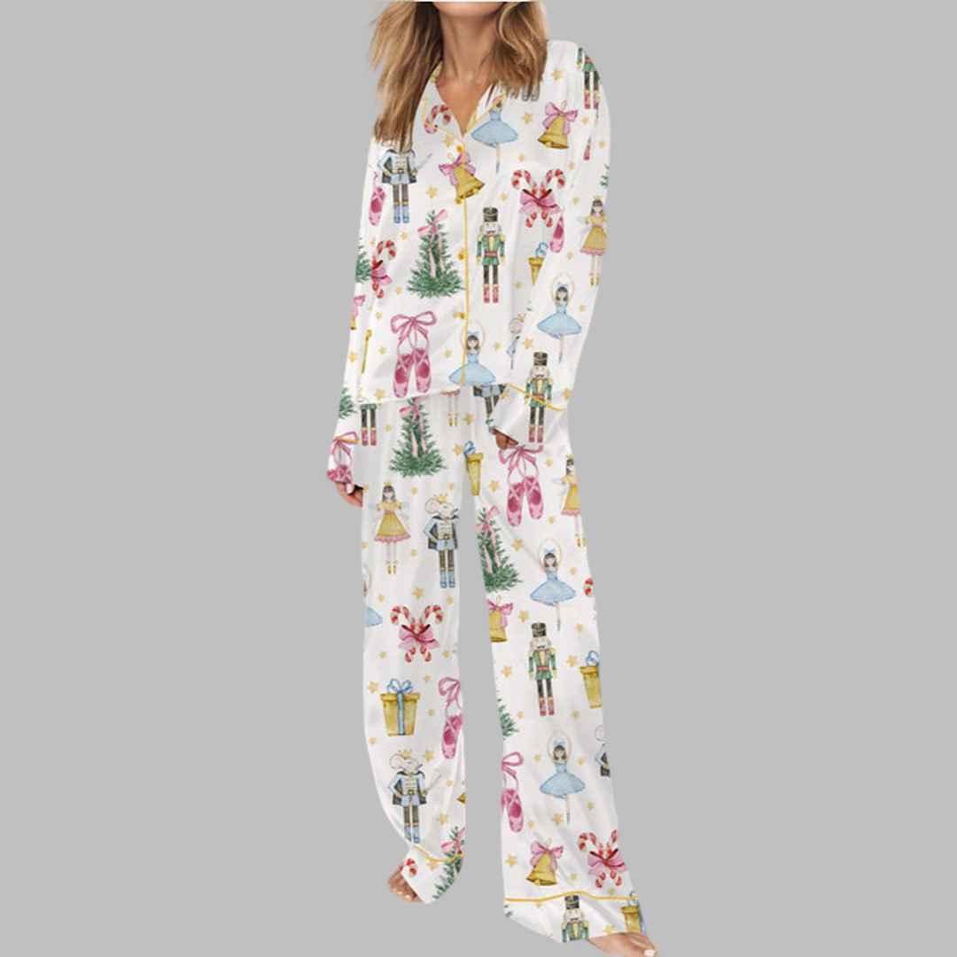 Christmas Nutcracker Ballet Satin Pajama Set 2 Christmas Nutcracker Ballet Satin Pajama Set 3