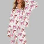 Christmas Santa Coquette Bow Pajama Set