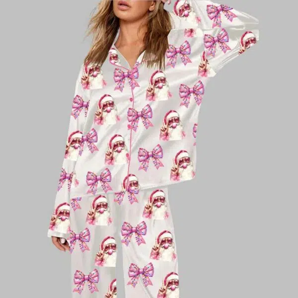 Christmas Santa Coquette Bow Pajama Set 1