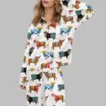 Christmas Scottish Highland Cow Satin Pajama Set
