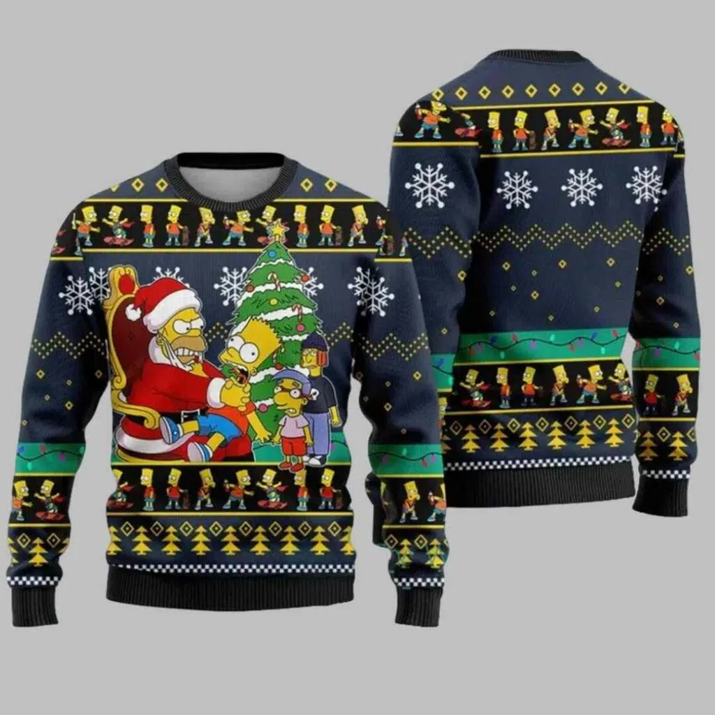 Christmas Simpsons Santa Claus Ugly Christmas Sweater 1