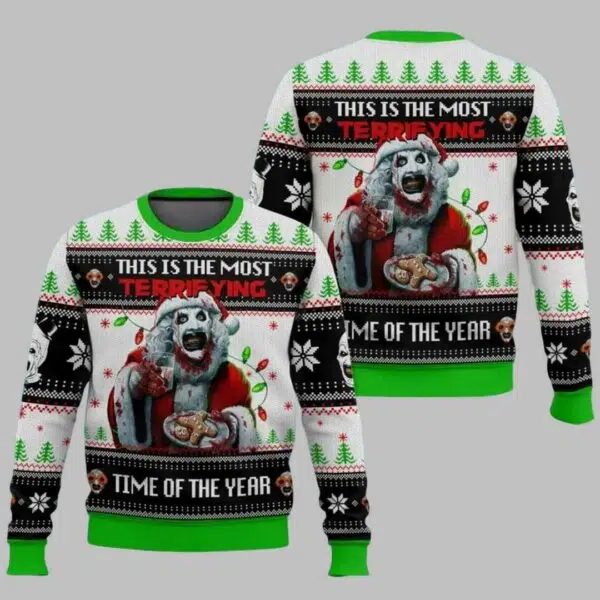 Christmas Terrifier Santa Ugly Christmas Sweater 1