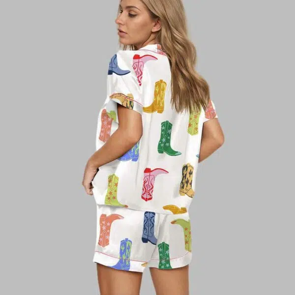 Colorful Cowboy Boot Pajama Set 3