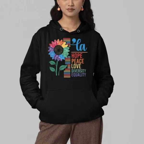 Comma La Hope Peace Love Diversity Equality Shirt 4