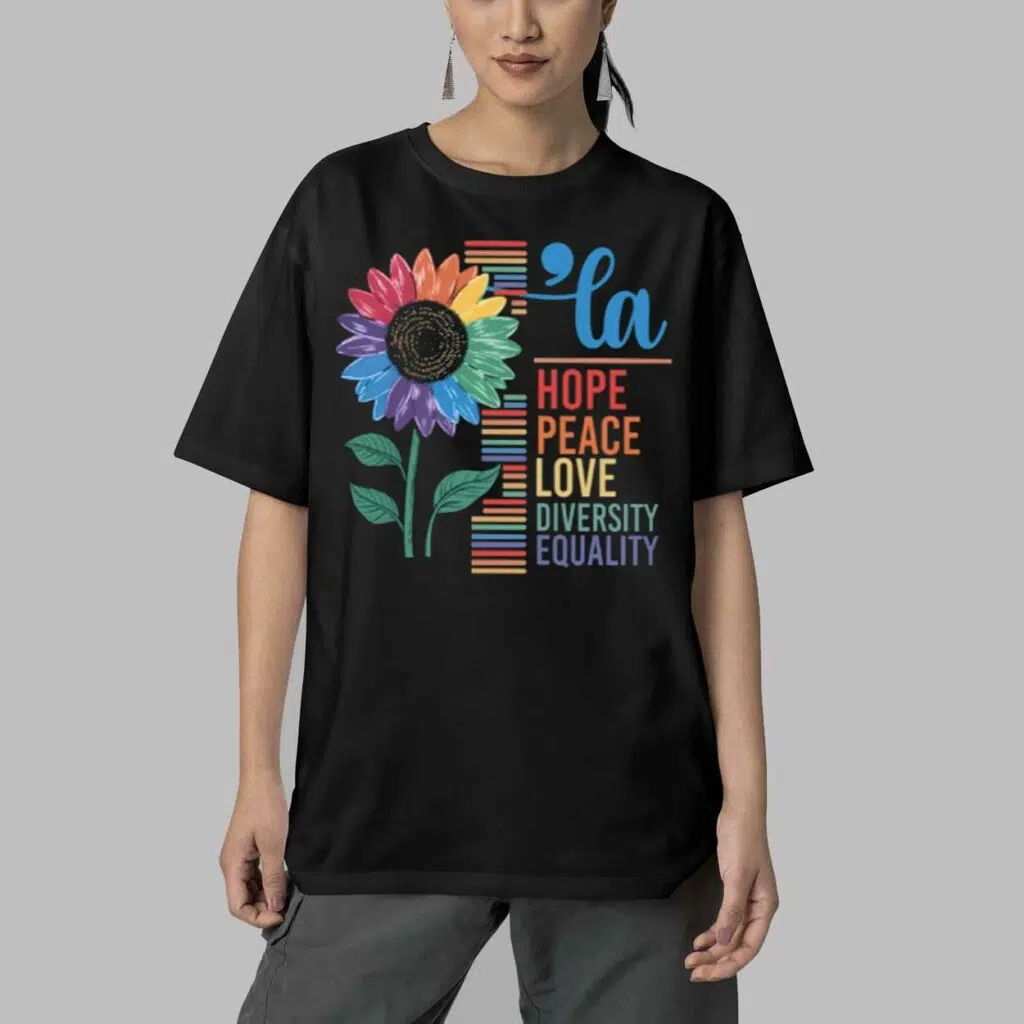 Comma La Hope Peace Love Diversity Equality Shirt 5