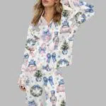 Coquette Chinoiserie Christmas Satin Pajama Set
