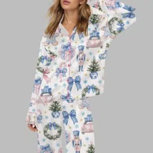 Coquette Chinoiserie Christmas Satin Pajama Set 1