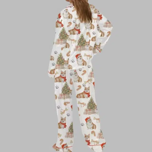 Corgi Christmas Satin Pajama Set 3