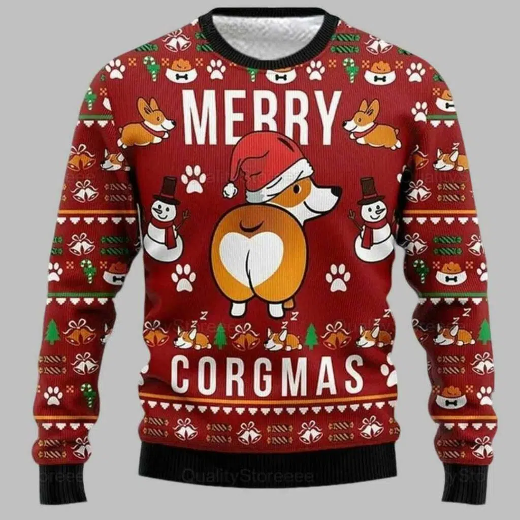 Corgi christmas sweater best sale