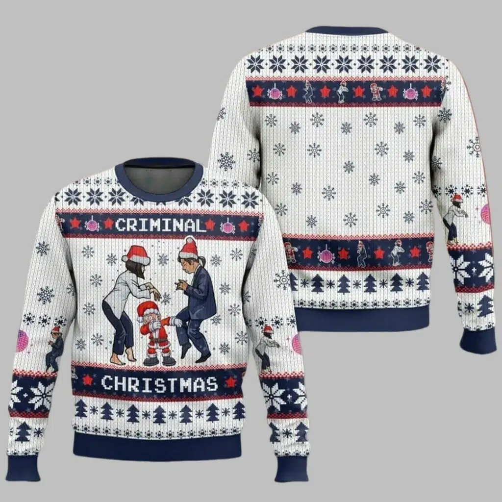 Criminal Pulp Fiction Dancing Ugly Christmas Sweater 1