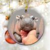 Cute Baby Hippo Moo Deng Bouncy Pig in Thai Hippopotamus Ornament 1