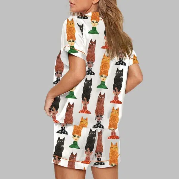 Cute Cat Hair Pajama Set 3