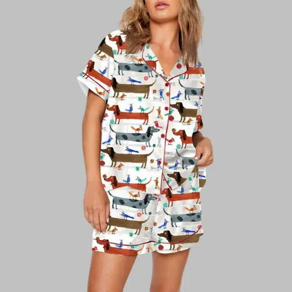 Dachshund And Birds Pajama Set 3