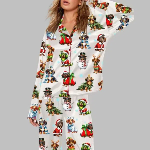 Dachshund Christmas Dog Pajama Set 1