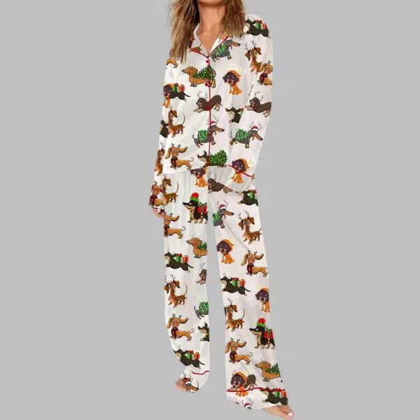 Dachshund Christmas Wiener Dog Pajama Set 3