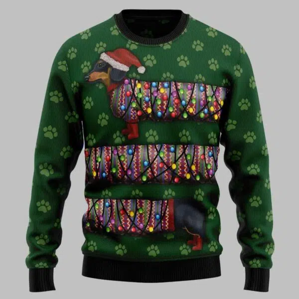 Dachshund Merry Christmas Ugly Christmas Sweater 1