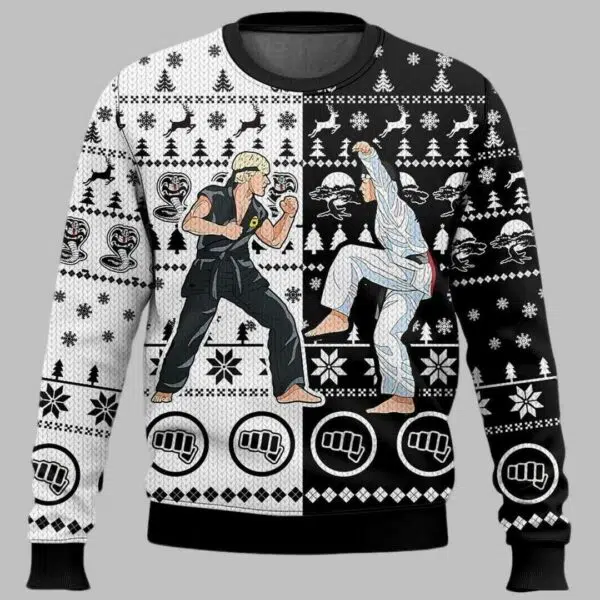 Daniel vs Johnny Cobra Kai Ugly Christmas Sweater 1