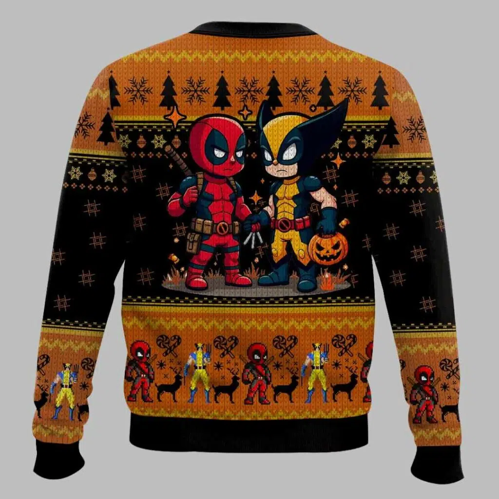 Deadpool Wolverine Ugly Halloween Sweater 2