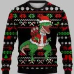 Dinosaurs Santa Hat Ugly Christmas Sweater