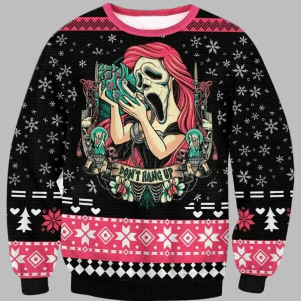 Don't Hang Up Screa Ugly Christmas Sweater 1