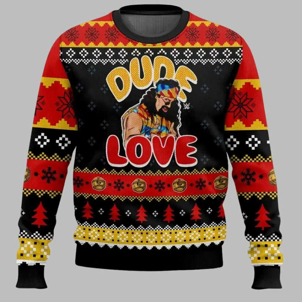 Dude Love Mick Foley Ugly Christmas Sweater 3