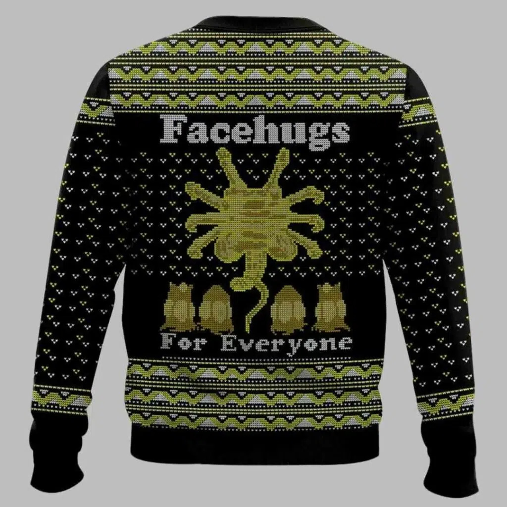 Face Hugs For Everyone Alien Ugly Christmas Sweater 2