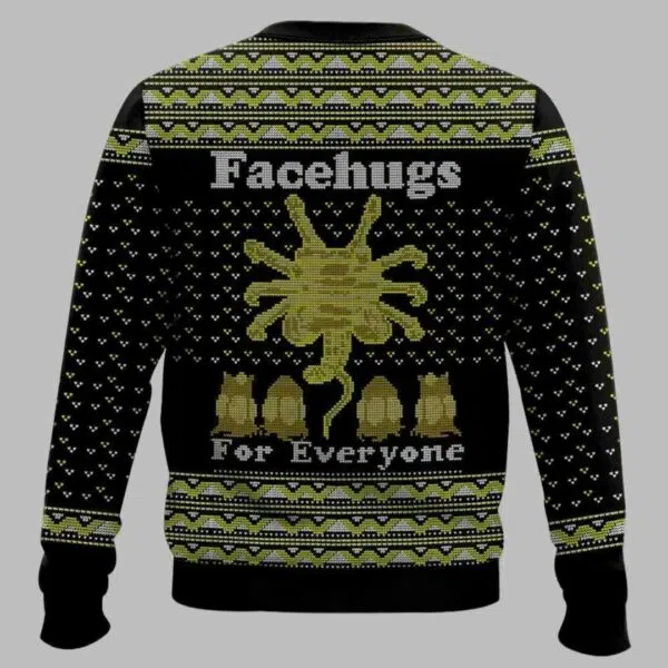 Face Hugs For Everyone Alien Ugly Christmas Sweater 2