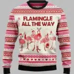 Flamingle All The Way Ugly Christmas Sweater