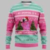 Flamingo I Am Dreaming Of A Wine Christmas Ugly Christmas Sweater 2