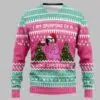 Flamingo I Am Dreaming Of A Wine Christmas Ugly Christmas Sweater 2