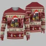 Forklift Santa Hat Ugly Christmas Sweater