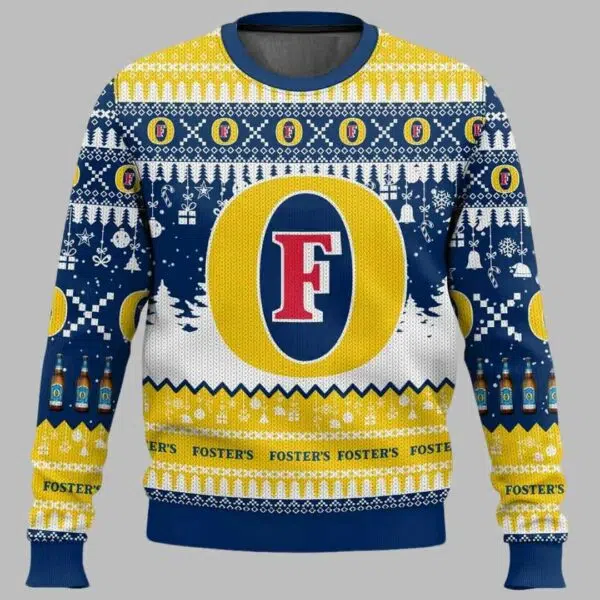 Fosters United Kingdom Beer Ugly Christmas Sweater 2