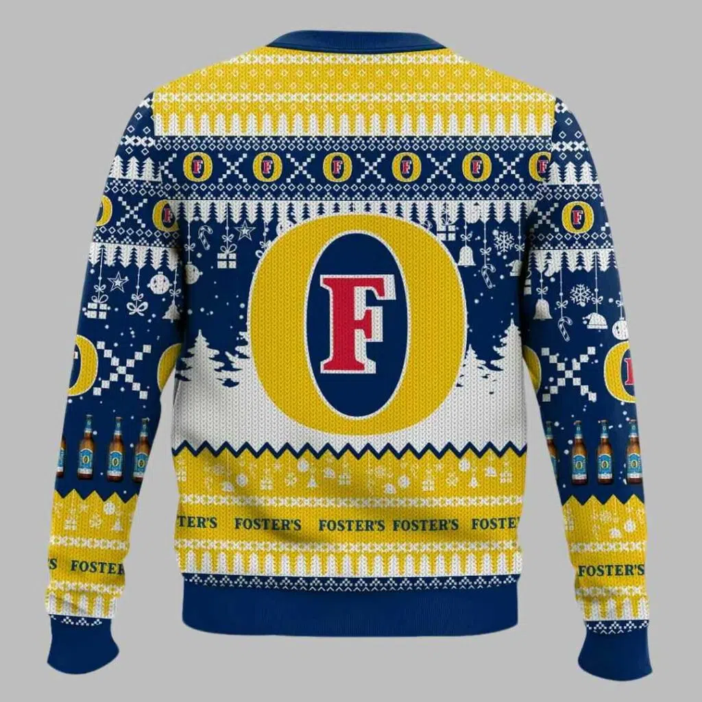 Fosters United Kingdom Beer Ugly Christmas Sweater 3