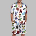 French Bulldog Superhero Men's Satin Pajama Set