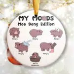 Funny Moo Deng Meme Ornament