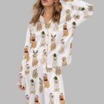 Golden Retriever Christmas Satin Pajama Set