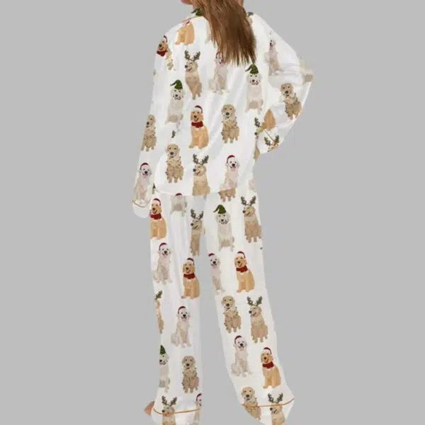 Golden Retriever Christmas Satin Pajama Set 3