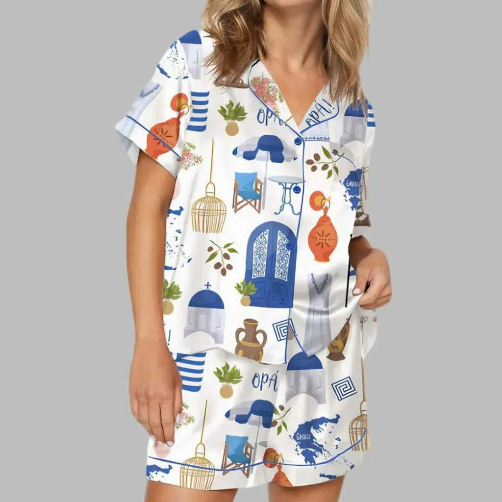 Greece Travel Pajama Set 4