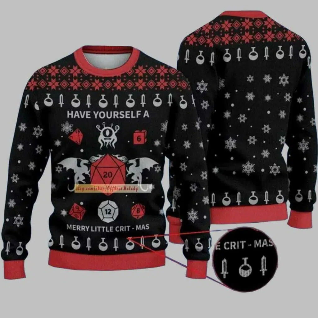 Have Yourself A Merry Little Crit Mas Ugly Christmas Sweater 3